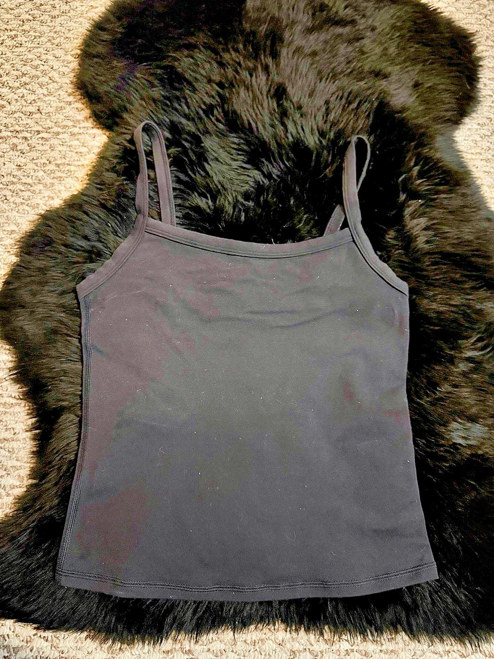 Aritzia GOLDEN Butter Black Tank Top - Sz S🖤